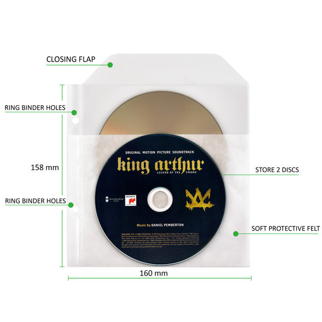 Single / Double Blu-Ray Sleeves with Felt & Binder Holes