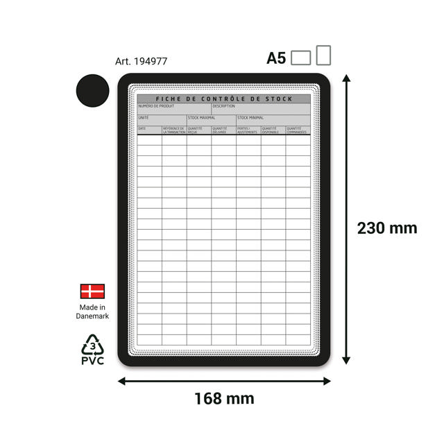 Magneto Self-adhesive Frame Display Pocket, Repositionable, A5