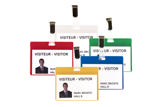Visitor Badge Kit, PVC, with Clips and Inserts, Horizontal