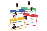 Visitor Badge Kit, PVC, with Clips and Inserts, Horizontal