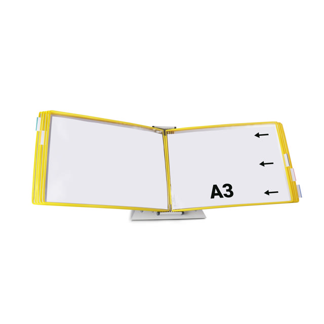 Mounted Empty Tarifold Metal Desk Display Unit, A4, with Side Stops, for 10 Pockets