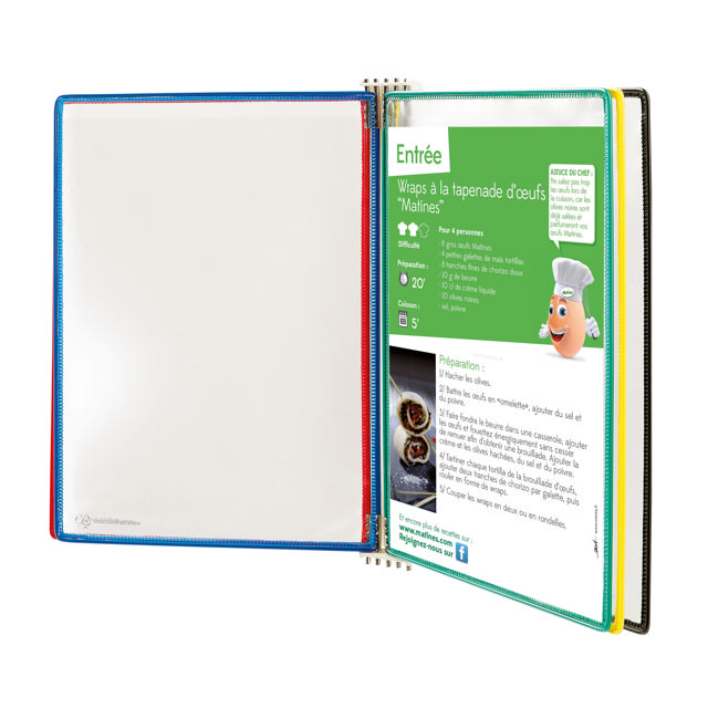 Tarifold Food Wall Document Display System, A4, 5 Pockets