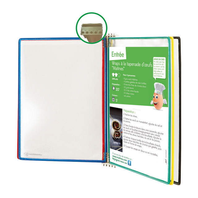 Tarifold Food Wall Document Display System, A4, 5 Pockets