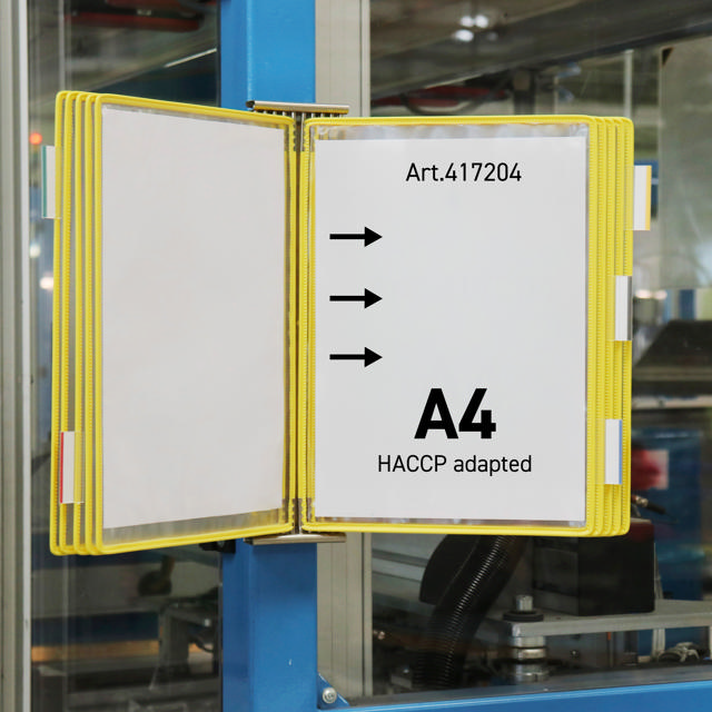 Tarifold Stainless Steel Wall Document Display System, A4, 10 Pockets, Left Side Loading