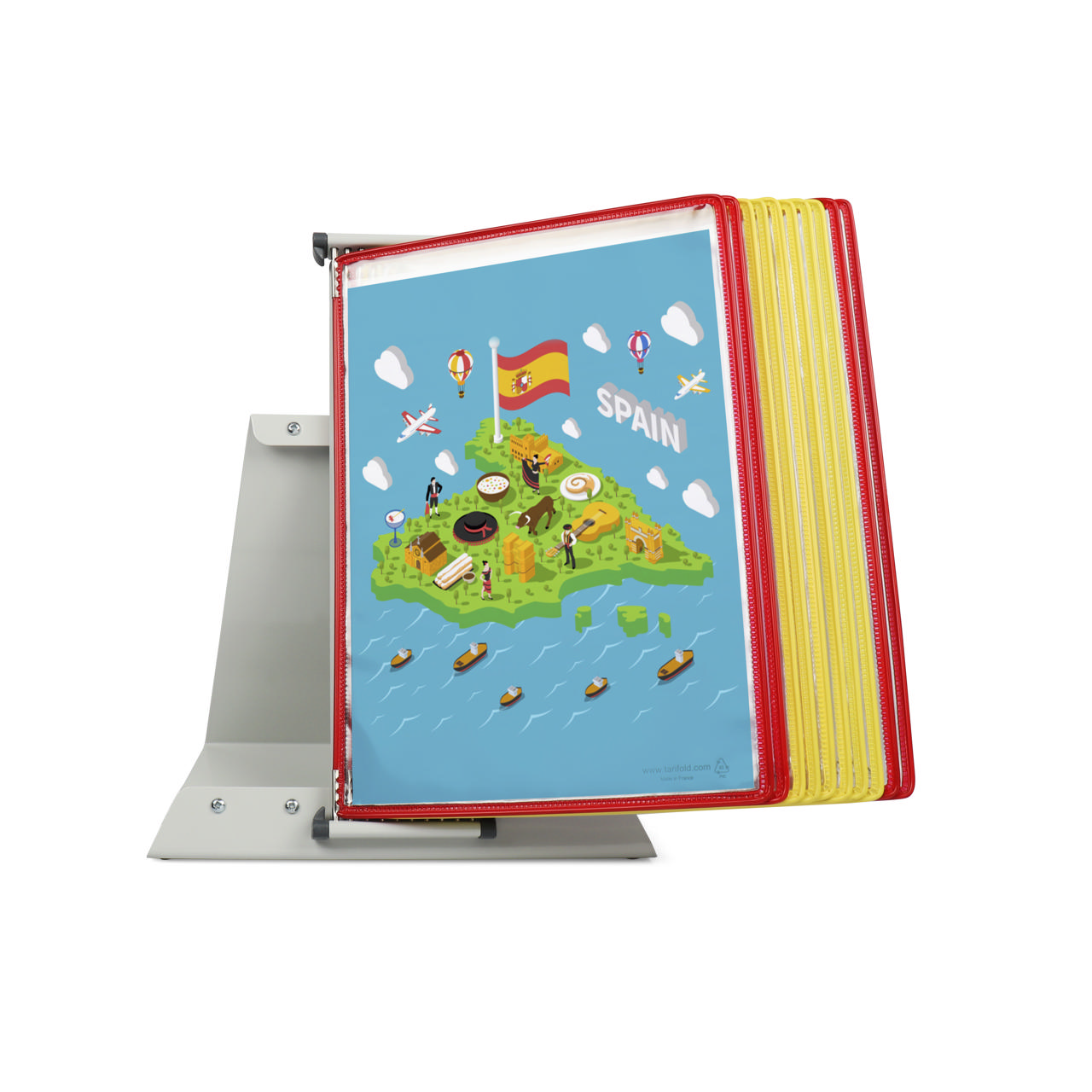 Tarifold Metal Desk Document Display System, A4, 10 Pockets, Spain Colours