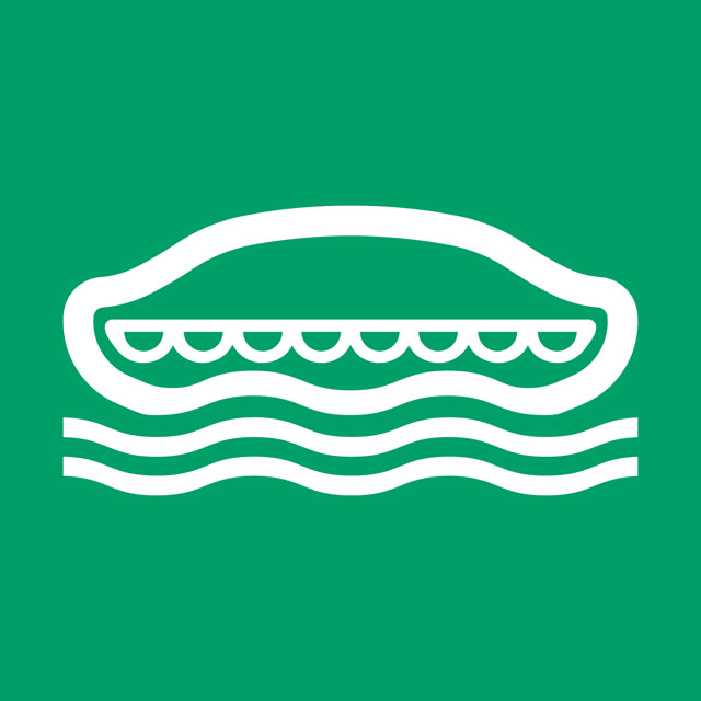 Safety Sign Lifeboat, 200 x 200 mm