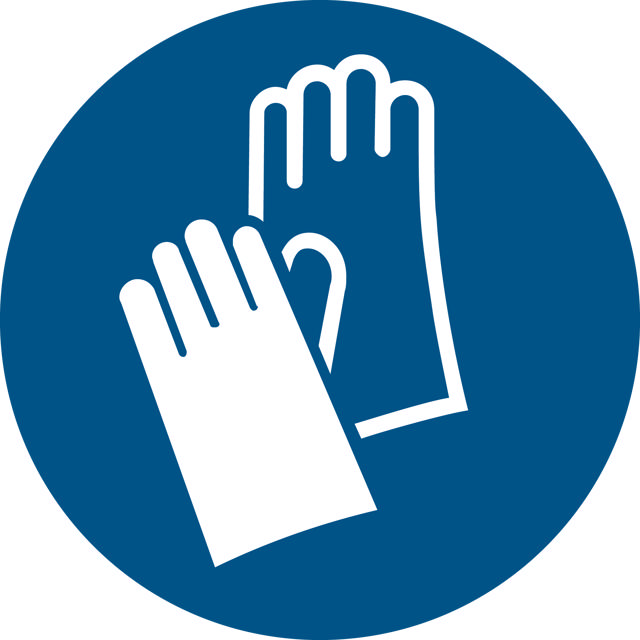 Safety Sign Wear Protective Gloves, 100 mm