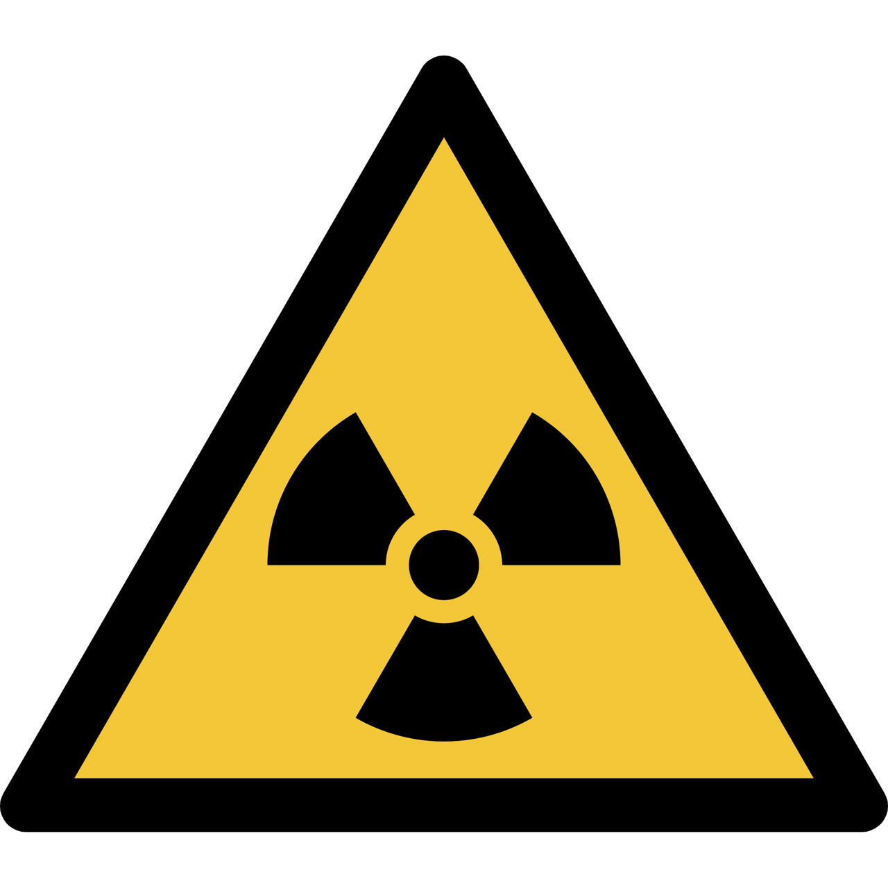 Safety Sign Warning Radioactive Material or Ionising Radiation, 150 x 133 mm