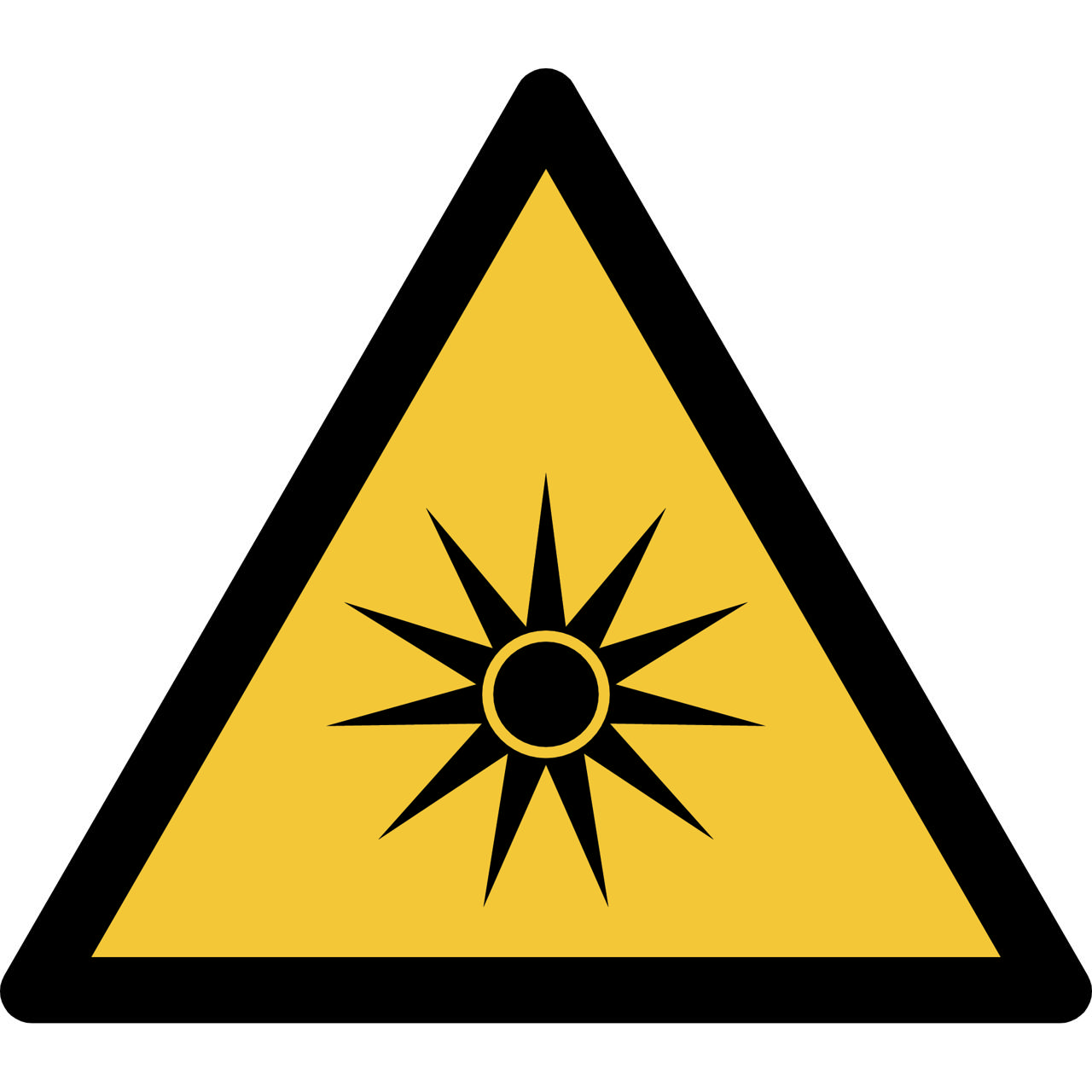 Safety Sign Warning Optical Radiation, 150 x 133 mm