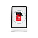 Acrylic Table Top Sign Holder with A4 Magneto Frame Display Pocket, Slanted L-Shape