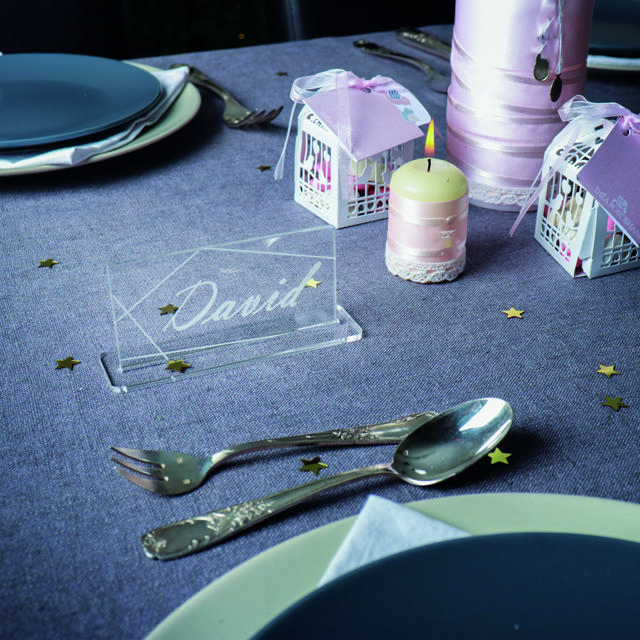 Customisable Acrylic Table Place Card, Rectangular