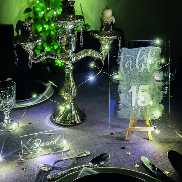 Customisable Acrylic Table Place Card, Rectangular