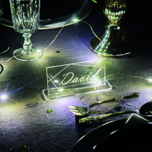 Customisable Acrylic Table Place Card, Rectangular