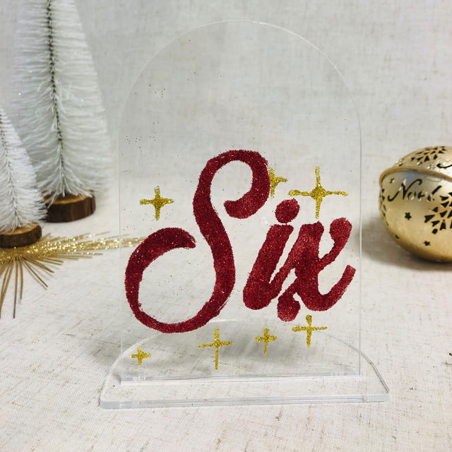 Customisable Acrylic Table Number Sign, Round