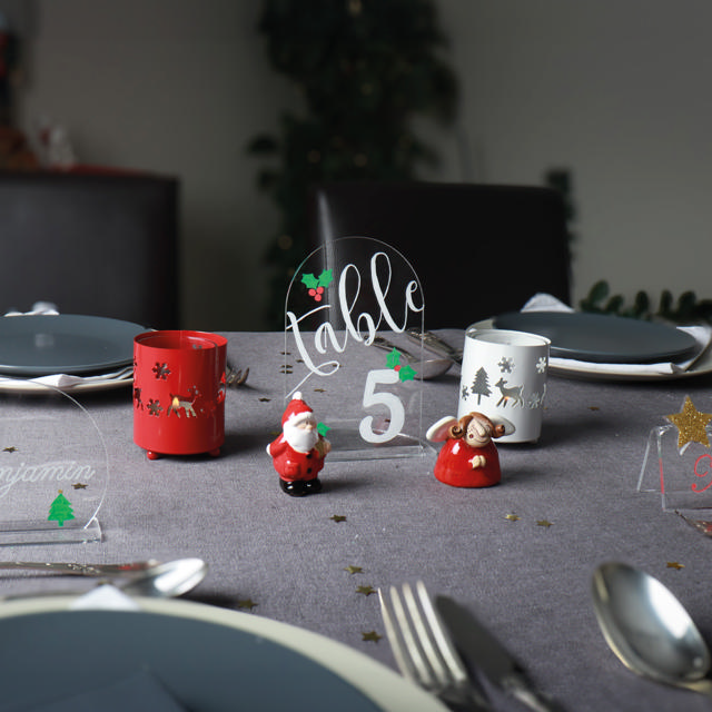 Customisable Acrylic Table Number Sign, Round