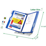 Tarifold Desktop Reference & Display System - 10 Blue Pockets, Letter-Size