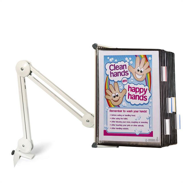 Tarifold Swing Arm with 10 Antimicrobial Black Pockets, Letter-Size