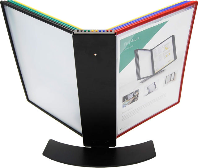 Easy-Load Desktop Reference & Display System – 10 Assorted Pockets, Letter-Size