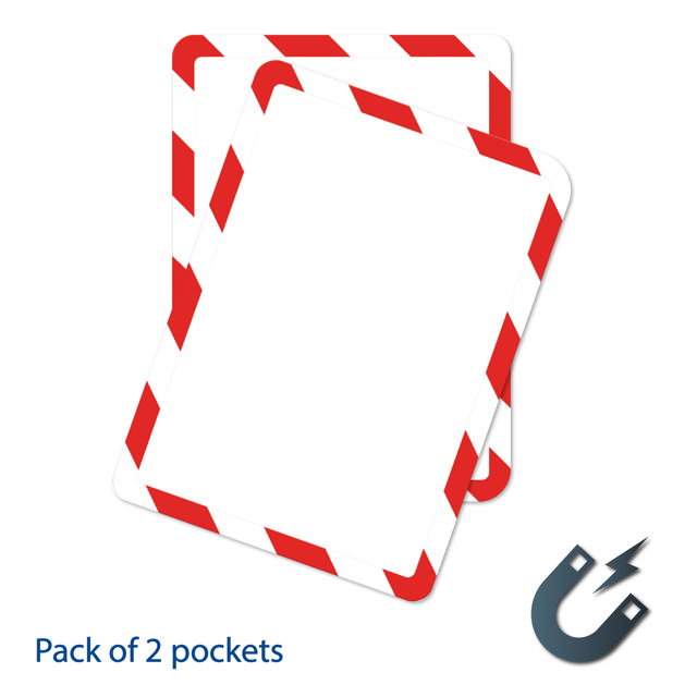 Magneto Magnetic Safety Display Pocket, Red/White