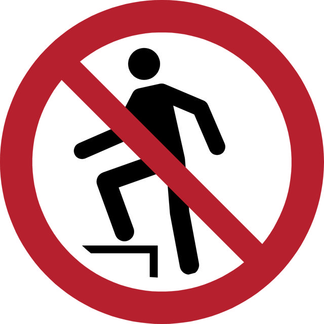 Safety sign No stepping on surface