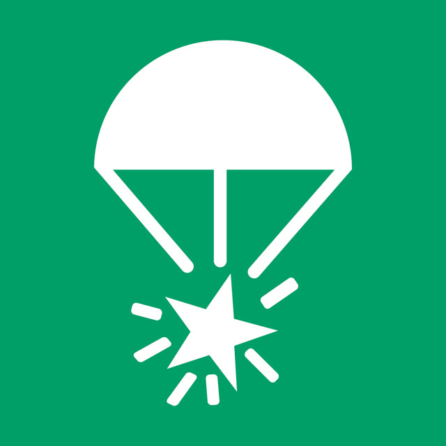 Safety sign Rocket parachute flare