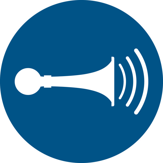 Safety sign Sound horn