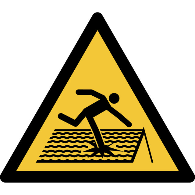 Safety sign Warning Fragile roof