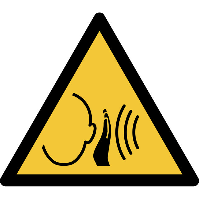 Safety sign Warning Sudden loud noise