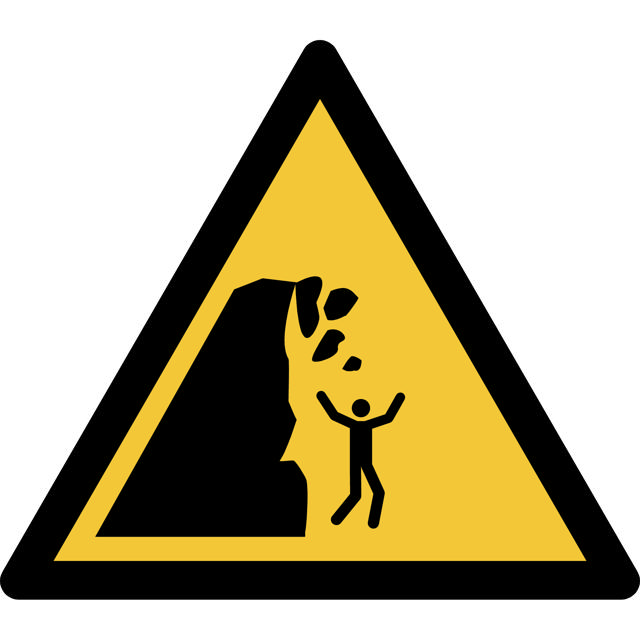 Safety sign Warning Unstable cliff