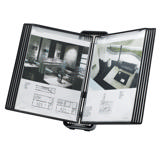 Tarifold VEO Desktop Reference & Display System - 10 Black Pockets, Universal (Letter-Size/A4)