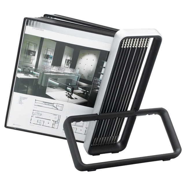 Tarifold VEO Desktop Reference & Display System - 10 Black Pockets, Universal (Letter-Size/A4)