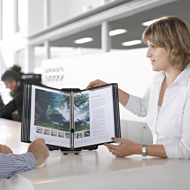 Tarifold VEO Desktop Reference & Display System - 10 Black Pockets, Universal (Letter-Size/A4)