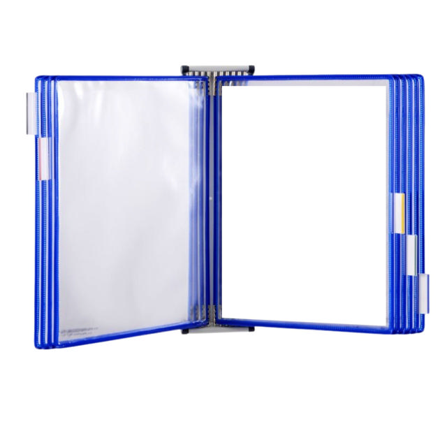 Tarifold Wall Mount Reference & Display System – 10 Blue Pockets, Letter-Size