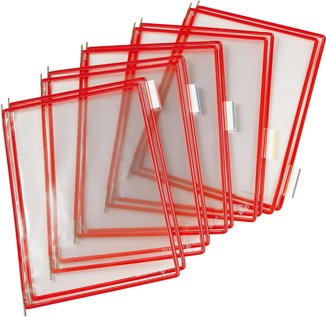 Tarifold Wall Mount Reference & Display System – 10 Red Pockets, Letter-Size
