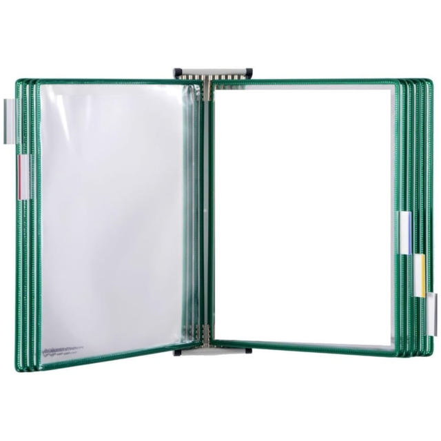 Tarifold Wall Mount Reference & Display System – 10 Green Pockets, Letter-Size