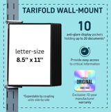 Tarifold Wall Mount Reference & Display System – 10 Black Pockets, Letter-Size
