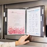 Tarifold Stainless Steel Antimicrobial Wall Mount Reference & Display System – 10 Black Pockets, Letter-Size