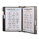 Tarifold Antimicrobial Wall Mount Reference & Display System – 10 Black Pockets, Letter-Size